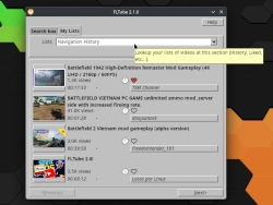 The Navigation History available in the application is displayed, created as the user views a video.